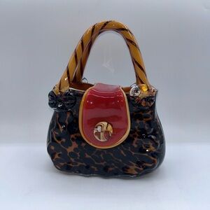 Italian Art Glass Handbag Shape Vase